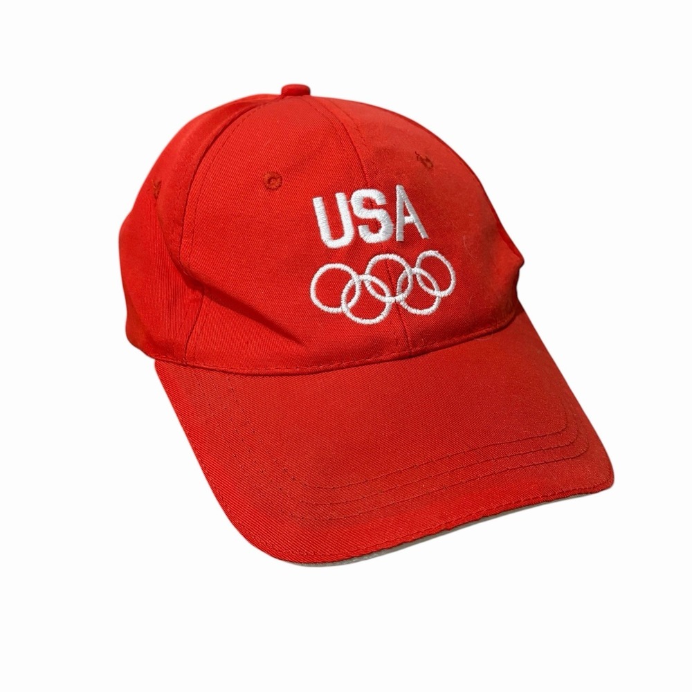 team usa olympic Rings red hat Adjustable Cap Baseball